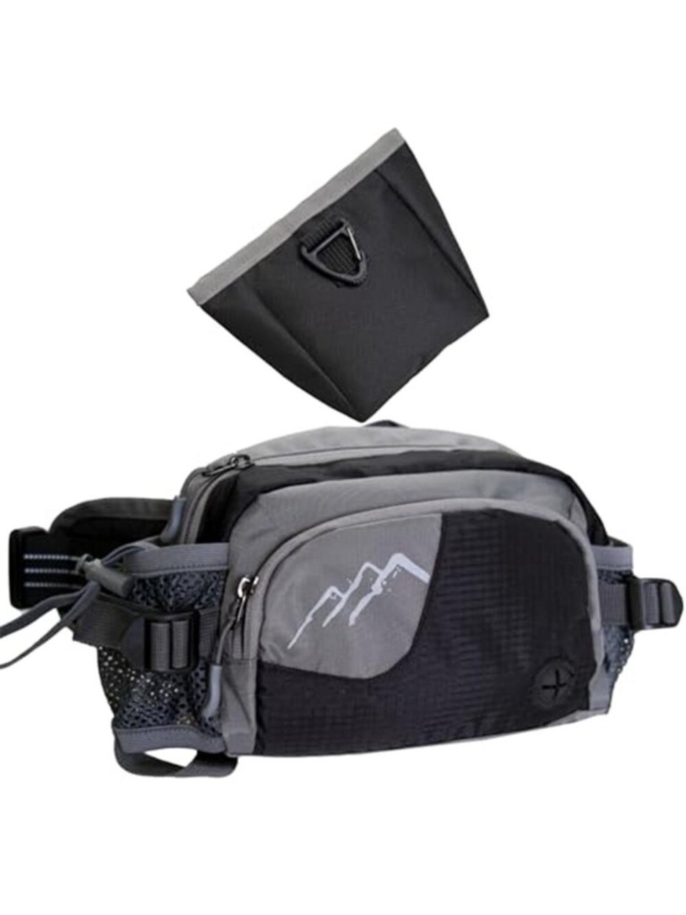 Dog Walking Fanny Pack with Removable Treat Pouch and 2 Retractable 300ml Water